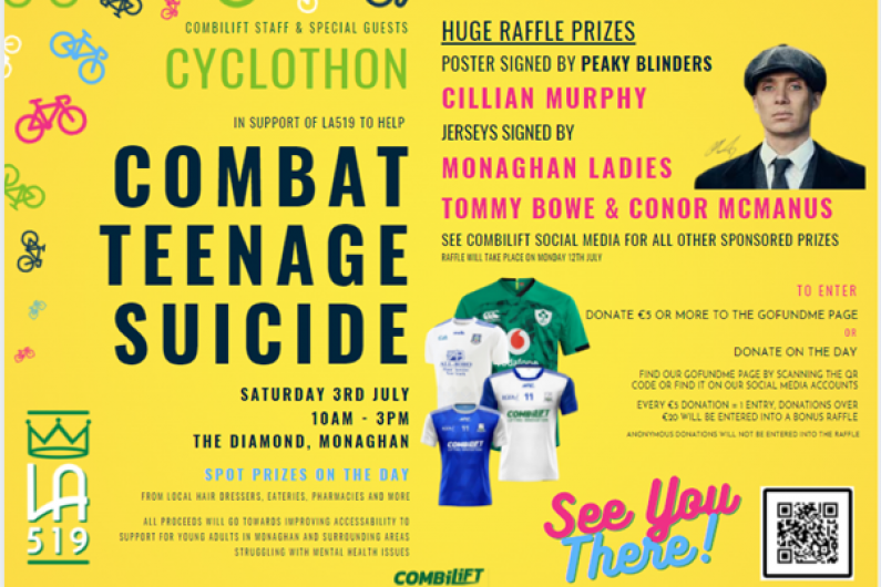 Cycling fundraiser for local charity LA519 in Monaghan today