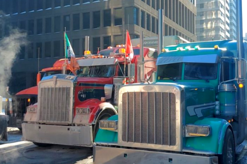 Cavan trucker in 'Freedom Convoy' in Canada