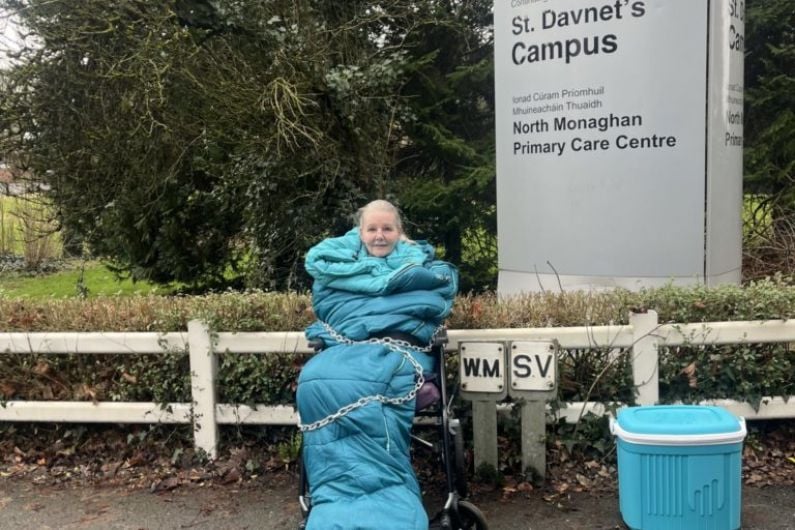 MND sufferer chains herself to local HSE offices