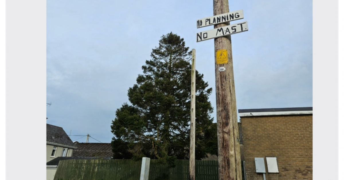 Residents in a town centre estate in Bailieboro are up in arms over construction works that were carried out last week on a proposed new 5G telecommunications m...