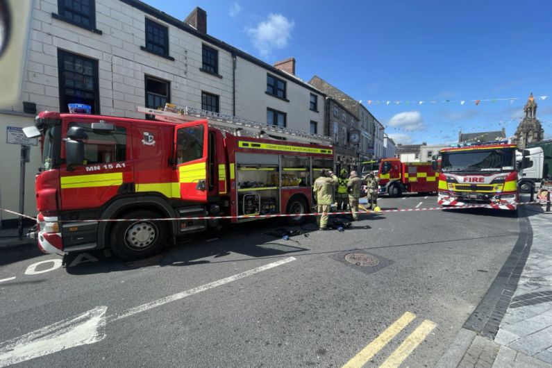 Fire crews battle blaze in Monaghan Town earlier today