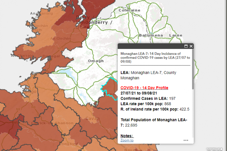 Monaghan LEA ranks in top ten for highest Covid incidence rates nationally