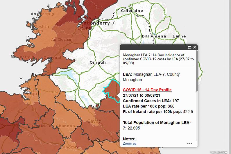 Monaghan LEA ranks in top ten for highest Covid incidence rates nationally