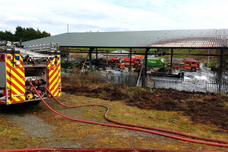 Fire at Cavan Town recycling centre yesterday