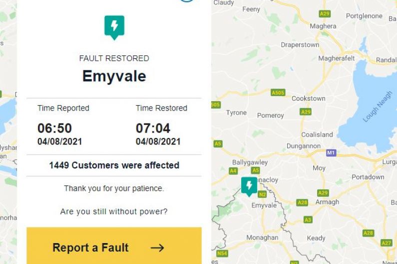 Power restored to over 3,500 after faults in Cavan and Monaghan