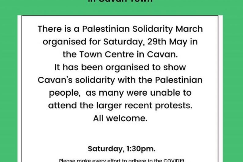 Palestinian Solidarity March takes place in Cavan town today