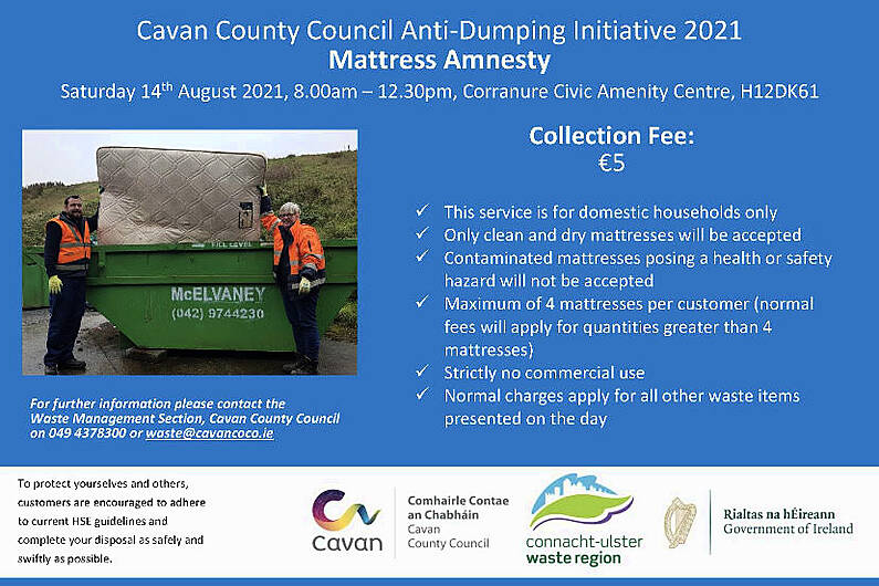 Cavan anti-dumping &quot;Mattress Amnesty&quot; initiative takes place today