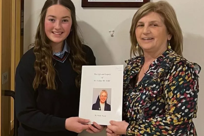 Local school-girl commended in the Dáil for book honouring Sister Celine Mc Ardle
