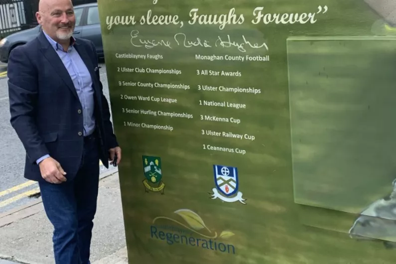 Mural recognising the sporting achievements of Eugene 'Nudie' Hughes unveiled in Castleblayney