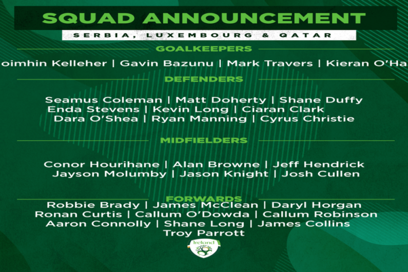Parrott and Bazunu in Kenny's Ireland squad
