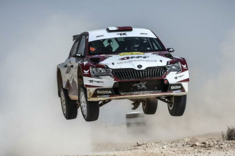 Cavan navigator on the podium in Qatar international Rally.