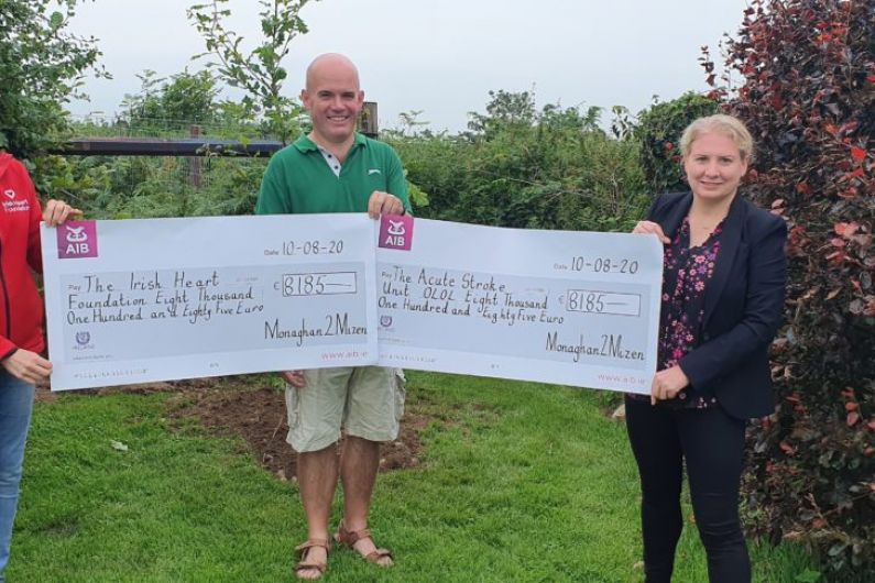 A Monaghan man has raised over €16,000 during a fundraiser for two Irish charities