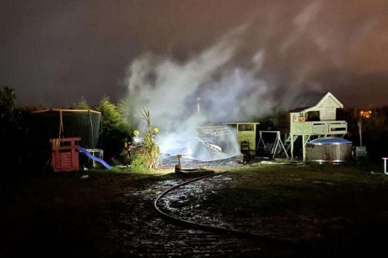 Fire Crews attend a fire at a residence in Cavan Town last night
