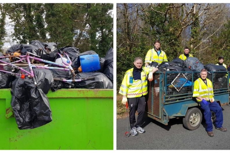 Fire crews clear skip load of rubbish during Ballyconnell clean up