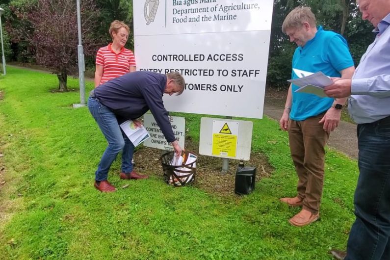 IFA burns TB Herd Risk letters outside Department of Agriculture office in Cavan town