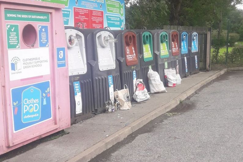 Monaghan County Council remind people littering at bottle banks is an offence