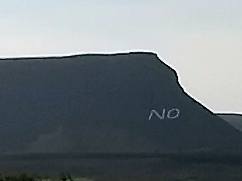 NO sign appears on Ben Bulben in county Sligo....