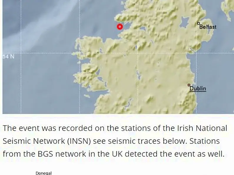 Earthquake measuring 2.4 magnitude hits Donegal