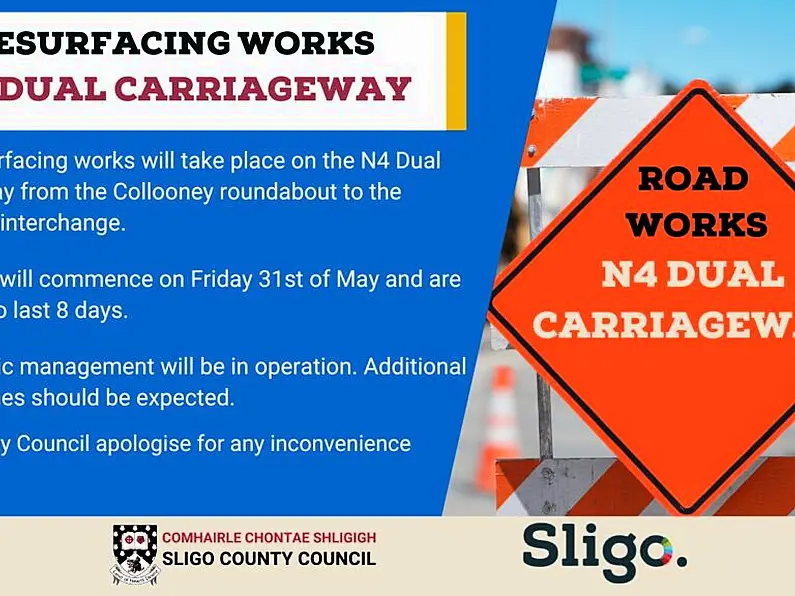 Roadworks begin between Collooney and Carrowroe today