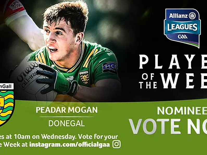 Peadar Mogan nominated for Footballer of the Week