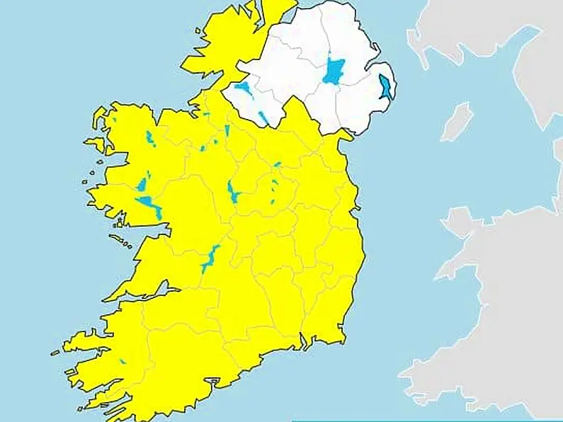 Yellow weather warning issued for the whole country