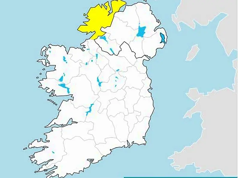 Status Yellow rainfall warning issued for Co. Donegal