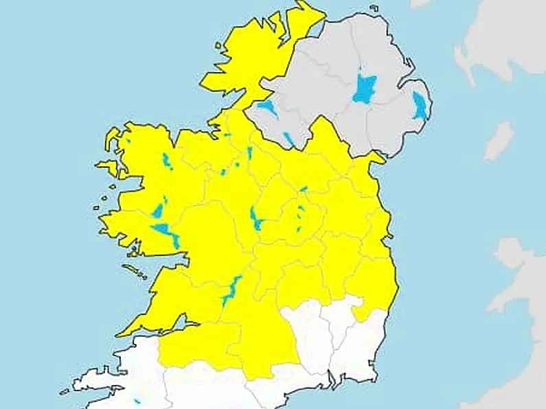 Yellow weather warning issued for the north west