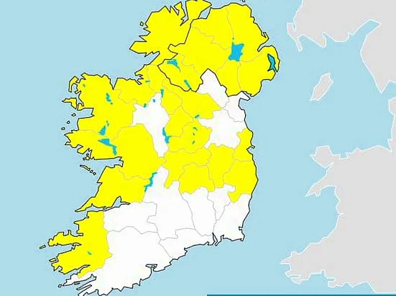 Rain warning extended until Monday morning