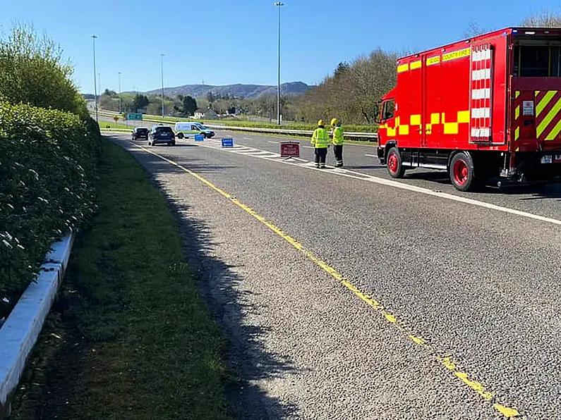 UPDATE: Road fully reopened. Motorists advised not to stop on opposite lane of road traffic collision