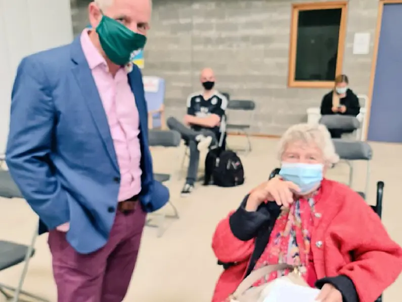 Oldest person to receive vaccine at walk in centre administered in Sligo today