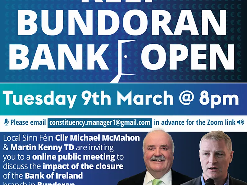 Online meetings in Donegal to prevent bank closures