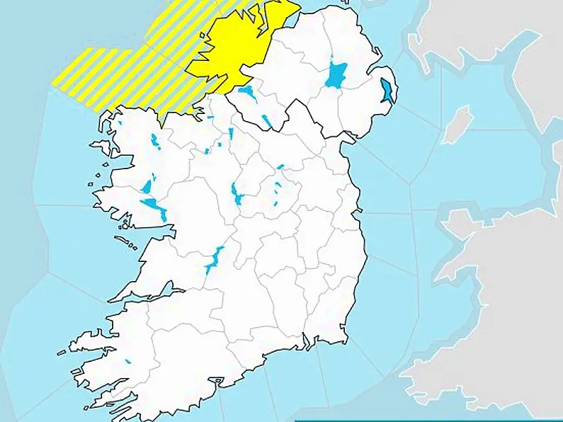 Yellow weather warning issued for Co. Donegal