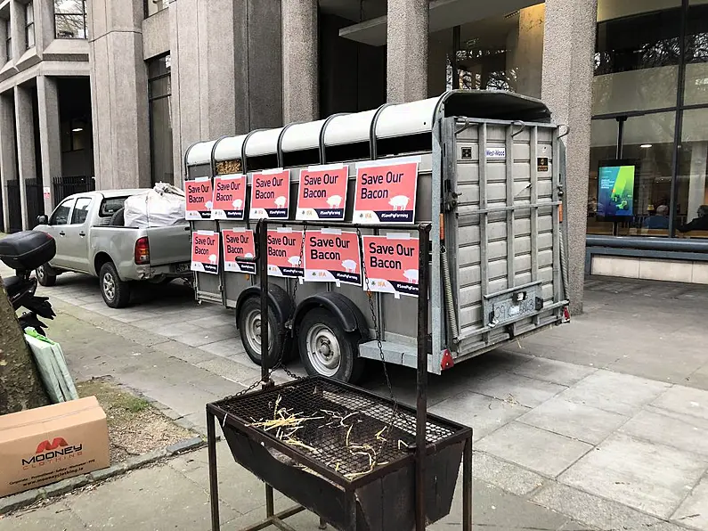 Pig Farmers protest outside Department of Agriculture