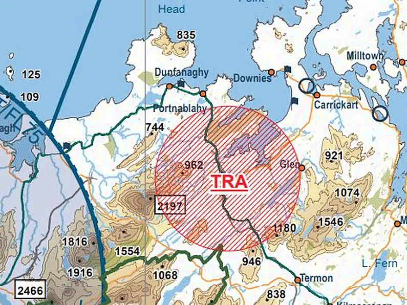 Airspace restriction in place in vicinity of Creeslough