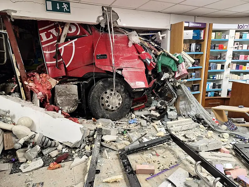 Gardaí at scene of pharmacy crash in Charlestown