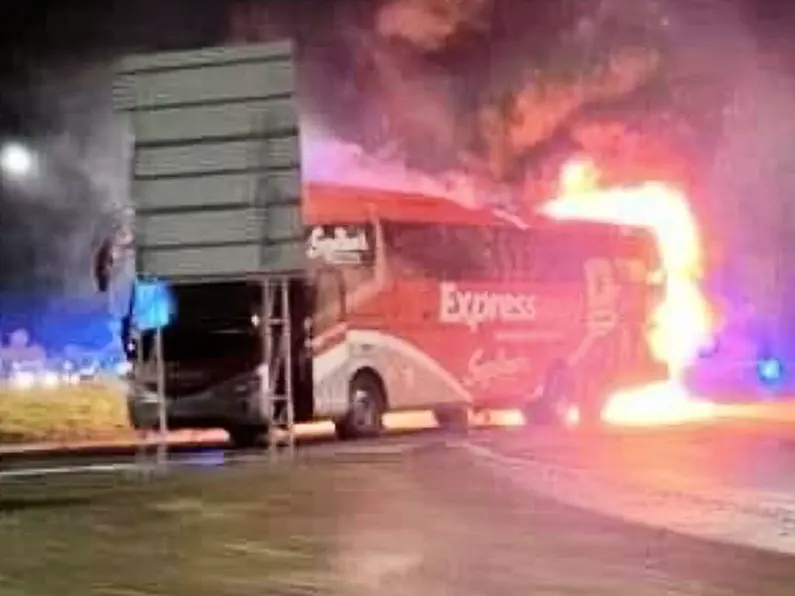 15 passengers safely evacuated prior to Bus catching fire in Letterkenny