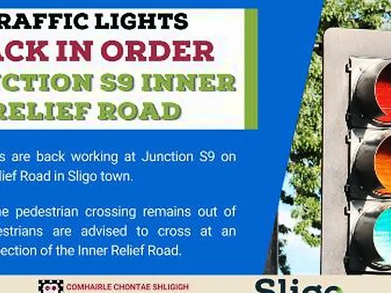 Traffic lights back working on Inner Relief Road in Sligo