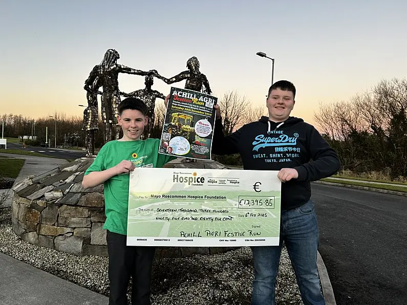 Two boys raise €17,000 for Mayo Roscommon Hospice