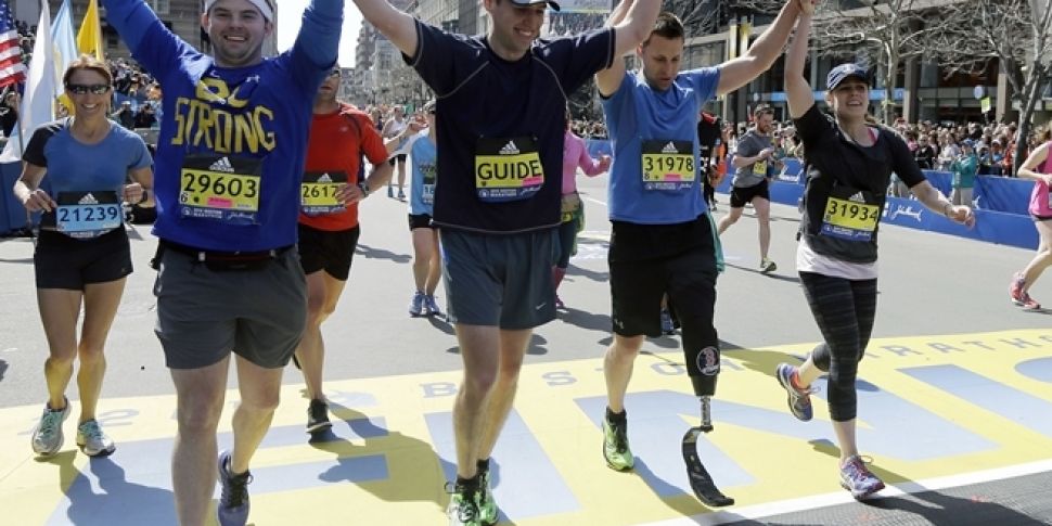 Patrick Downes becomes first Boston bombing amputee to complete