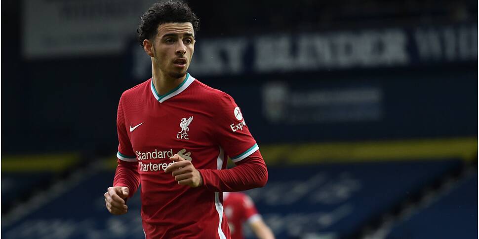 Liverpool's Curtis Jones during the Premier League match between