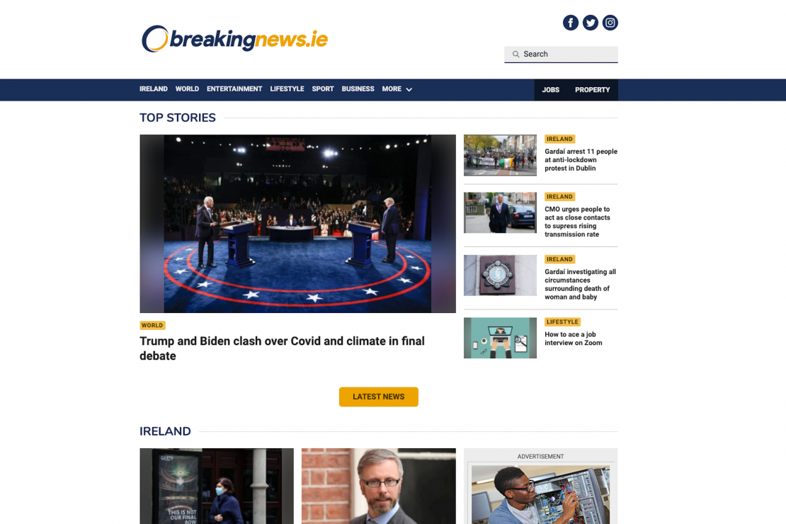 BreakingNews.ie Homepage