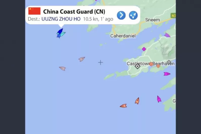 Reports of Chinese coastguard vessel spotted off Kerry coast