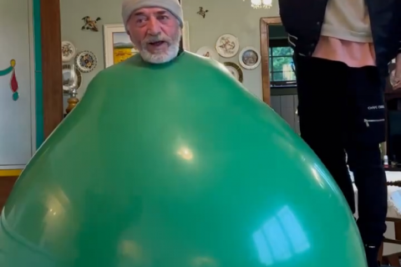 Tadhg Fleming puts his dad in a giant balloon and scores another media hit