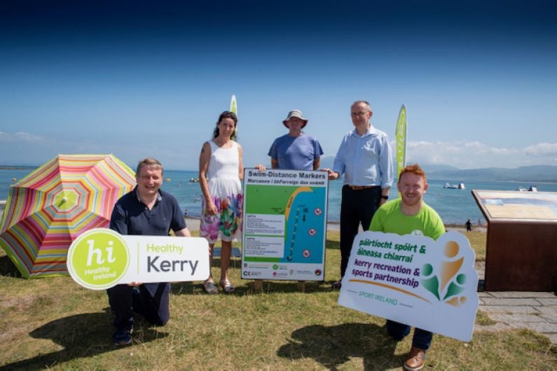 Distance marker buoys placed at Castlegregory beach to encourage safe swimming
