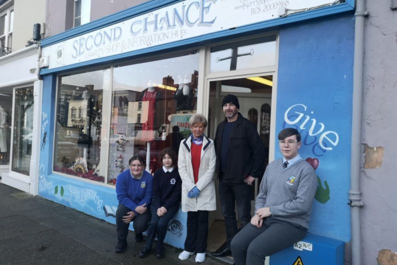 Castleisland students' work incorporated into new charity shop front
