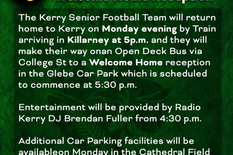 College Street to close for Kerry footballers&rsquo; open deck bus this evening