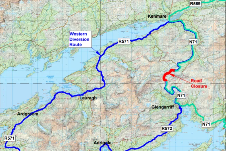 Council is to close the N71 Kenmare to Glengarriff road for ten weeks for repair works