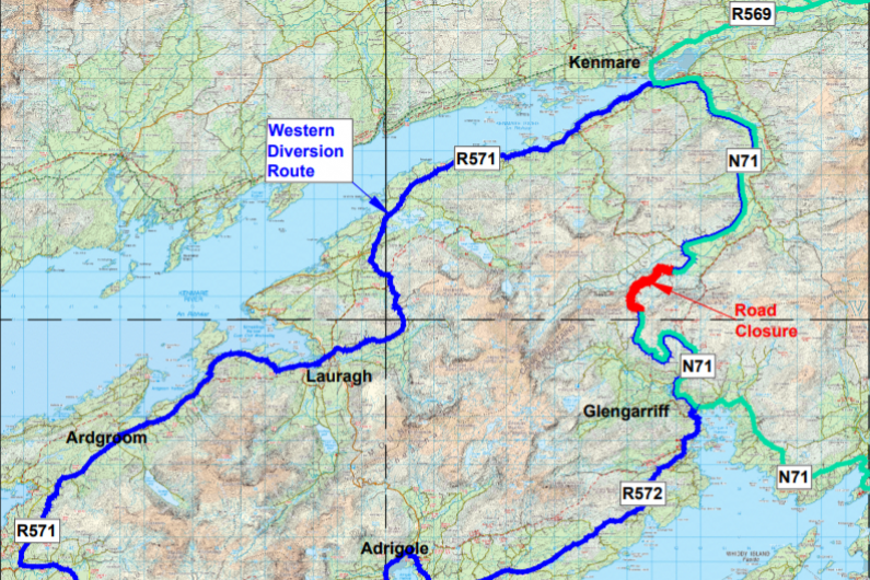 Council is to close the N71 Kenmare to Glengarriff road for ten weeks for repair works