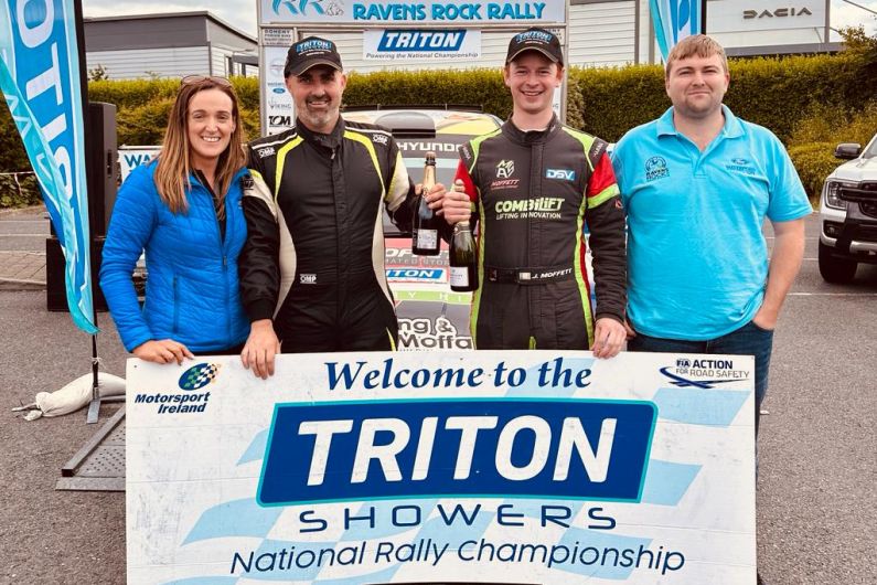 Moffett records third straight win in National Rally championship