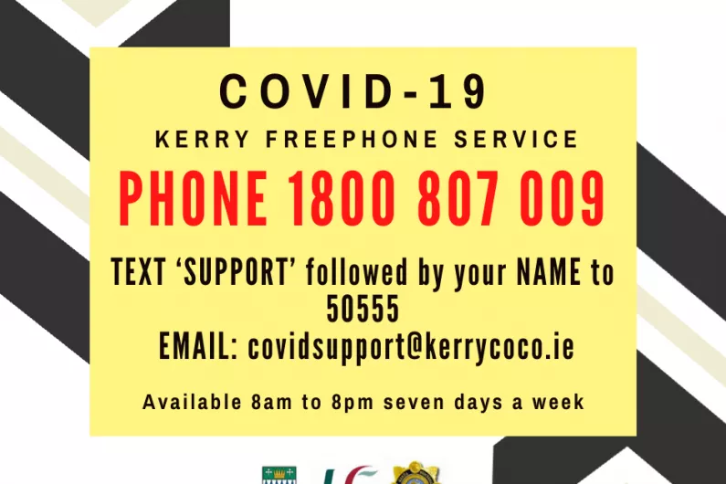Over 2,400 calls made to Kerry COVID-19 freephone helpline between March and December last year
